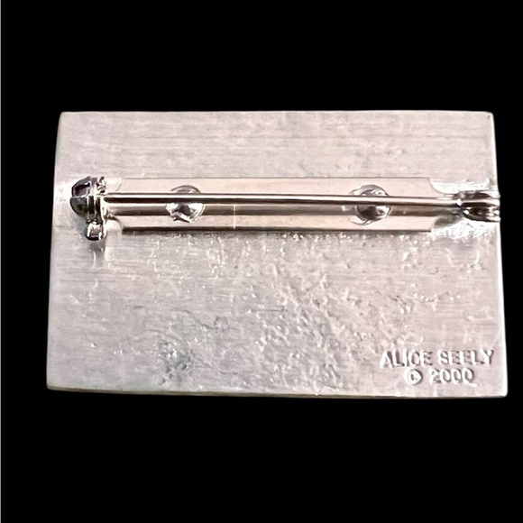 ALICE SEELY Signed 2000 Urban Tribal Ethnic Petroglyph Pewter Pin Brooch Jewelry - Picture 2 of 3